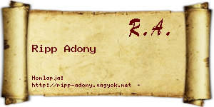 Ripp Adony névjegykártya